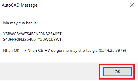Lấy mã máy để lấy KEY