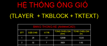 Combo 3 Lisp Cad bóc khối lượng ống gió – Hệ M&E