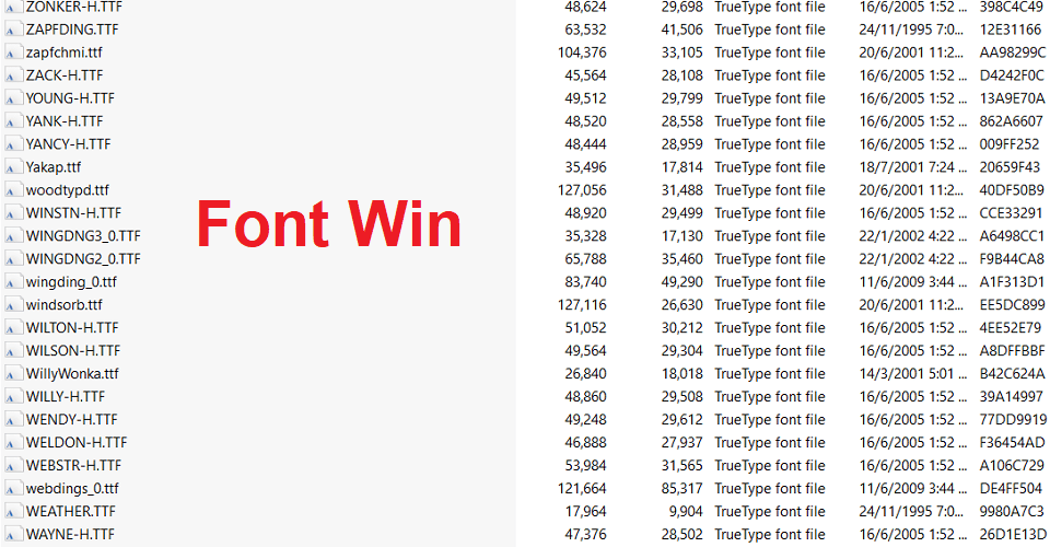 Bộ Font Win