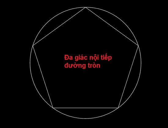 Cách 1 vẽ lệnh Polygon là đa giác nội tiếp đường tròn