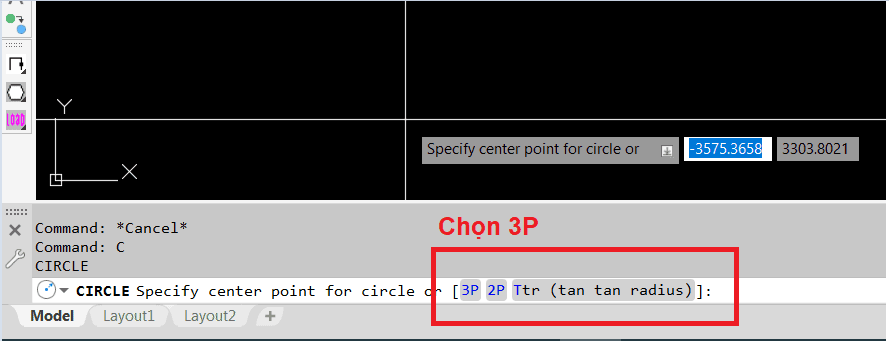 Cách 3 vẽ đường tròn