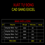 Chuyển AutoCAD sang Excel