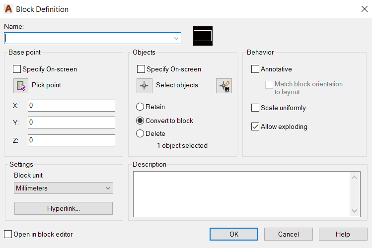 Tạo Block trong Cad