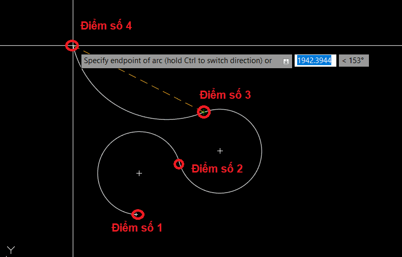 Vẽ cung tròn Polyline