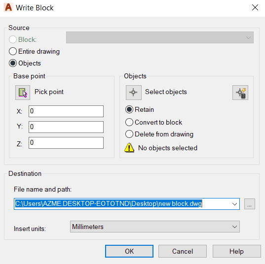 Xuất Block trong Cad