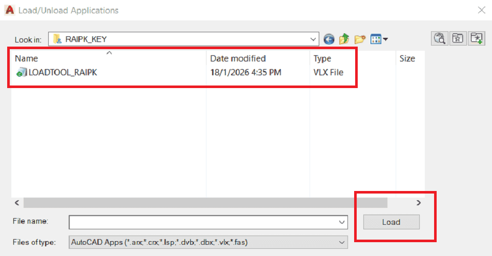 Load lisp rải phụ kiện