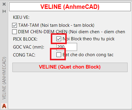Vẽ line từ Block sang Block