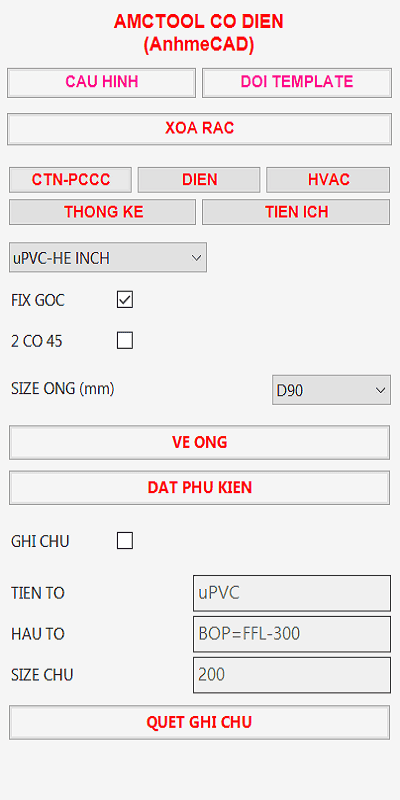 Tool cấp thoát nước và PCCC